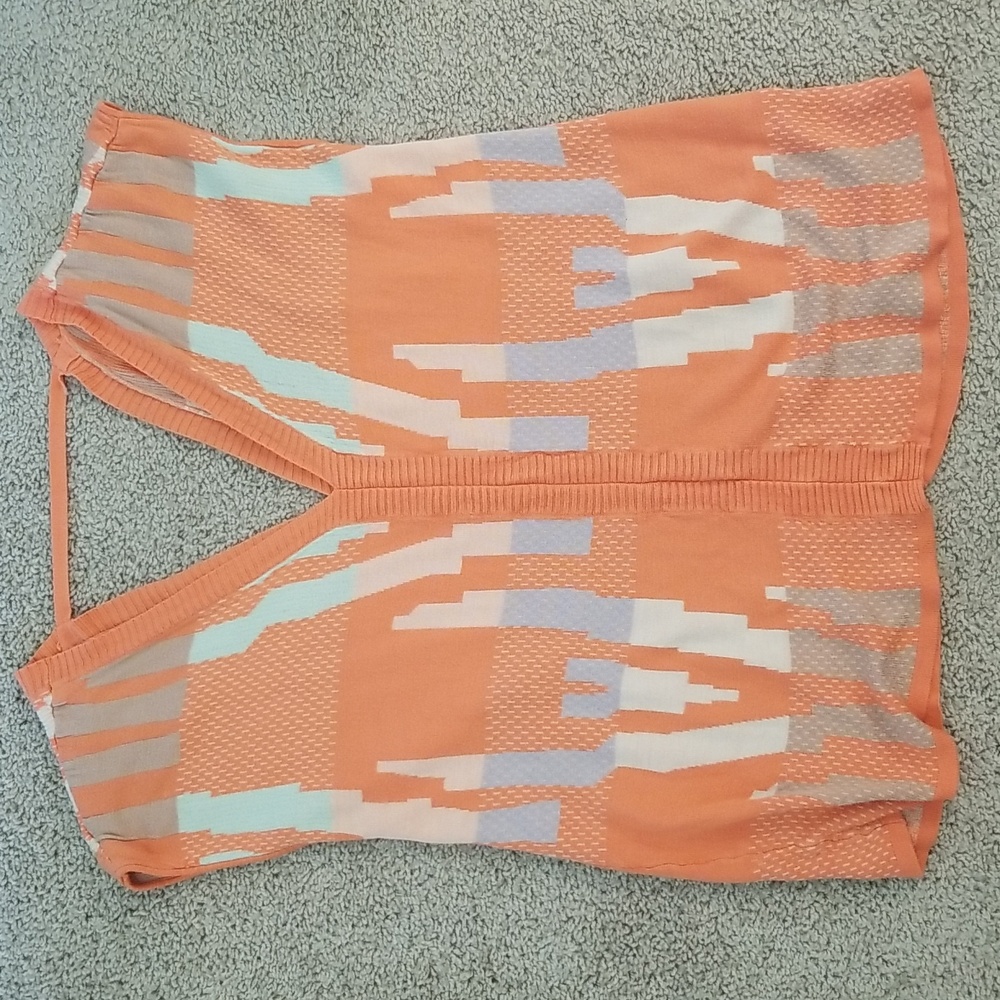 Gypsy 05 Small Orange Oversized Vibrant Fun Bright Sleeveless Top